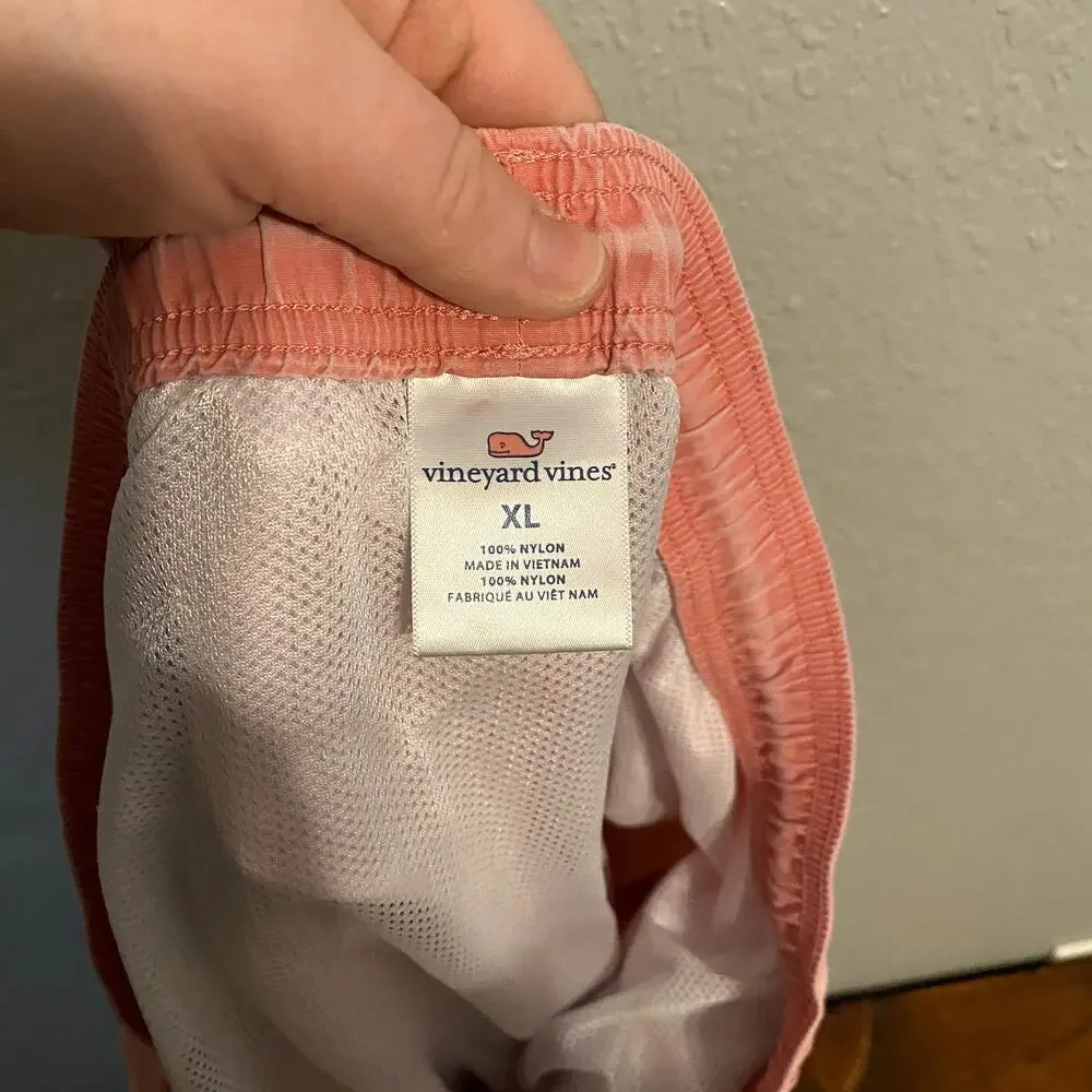Vineyard Vines Mens XL Light Pink Swim Trunks Draw String Pull On Shorts